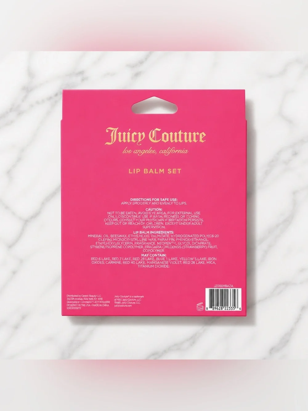 Juicy Couture Heart Lip Balm Set 4 Pack Pink Gift Set